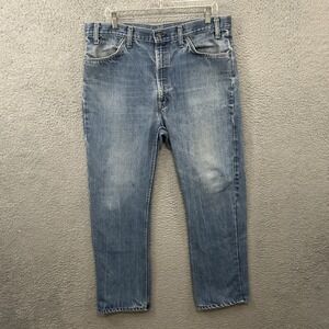 Vintage Levis Jeans Mens 38x30 Blue Denim 646 Bell Bottoms Flares 70s Orange Tab